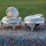 Antique caviar bowl, silver plated - Image 4