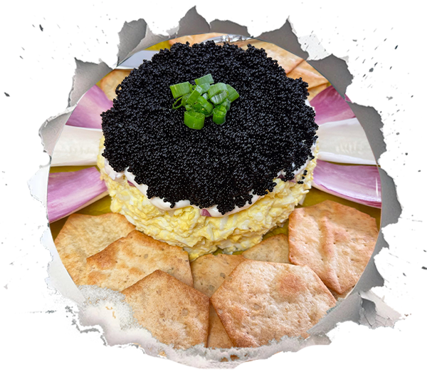 Geschichteter Kaviar-Kuchen