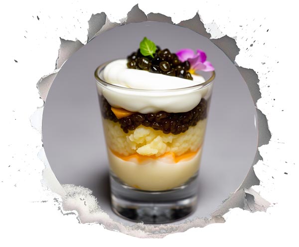 Schichtweise auf Canapés